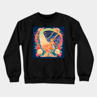 Beautiful Whimsical Harp Crewneck Sweatshirt